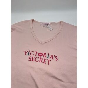 Victoria Secret Long Sleeve Pajama Dress Lipstick Kiss Pink Vintage Y2K O/S